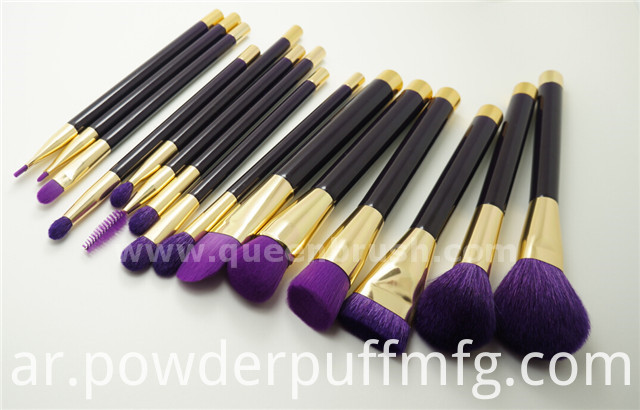 Private Label Makeup Brushes 15 Pieces Purple Cosmetic Brush Set